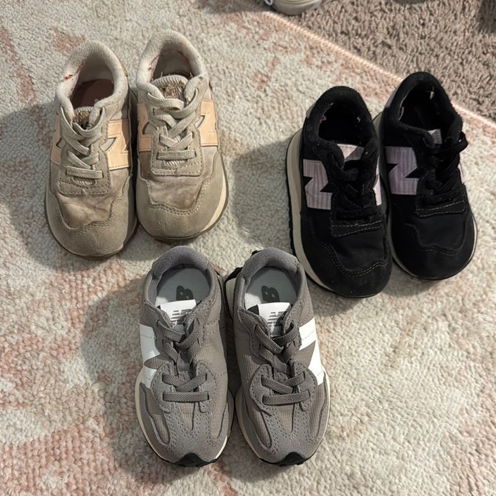Kids Sneakers Set - Beige, Black, Gray